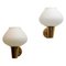 Swedish Brass and Opaline Glass Wall Lamp by Asea, 1950s, Set of 2 1