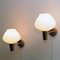 Swedish Brass and Opaline Glass Wall Lamp by Asea, 1950s, Set of 2 3