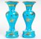 Vases Opalins Turquoise en Or Emaillé, Set de 2 4