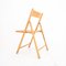 Chaises Pliantes en Bois et Paille, Vienne, Italie, 1980s, Set de 4 10