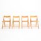 Chaises Pliantes en Bois et Paille, Vienne, Italie, 1980s, Set de 4 1