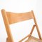 Chaises Pliantes en Bois et Paille, Vienne, Italie, 1980s, Set de 4 7