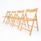 Chaises Pliantes en Bois et Paille, Vienne, Italie, 1980s, Set de 4 4