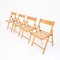 Chaises Pliantes en Bois et Paille, Vienne, Italie, 1980s, Set de 4 3