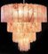 Lampadari vintage in vetro di Murano con 78 bicchieri rosa alabastro, anni '90, set di 2, Immagine 9