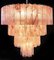 Vintage Murano Glass Tiered Chandeliers with 78 Alabaster Pink Glasses, 1990s, Set of 2 9