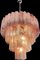 Lámparas de araña vintage de cristal de Murano con 78 vasos en rosa de alabastro, años 90. Juego de 2, Imagen 3