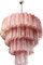Lámparas de araña vintage de cristal de Murano con 78 vasos en rosa de alabastro, años 90. Juego de 2, Imagen 15