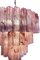 Lámparas de araña vintage de cristal de Murano con 78 vasos en rosa de alabastro, años 90. Juego de 2, Imagen 7