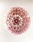 Lámparas de araña vintage de cristal de Murano con 78 vasos en rosa de alabastro, años 90. Juego de 2, Imagen 5