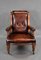 Victorian Hand Dyed Leather Library Armchair, 1880 2