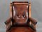 Victorian Hand Dyed Leather Library Armchair, 1880, Image 3