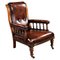 Victorian Hand Dyed Leather Library Armchair, 1880 1