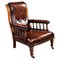 Victorian Hand Dyed Leather Library Armchair, 1880, Image 1