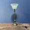 Brass Table Lamp with Mint Green Glass Hood 15