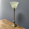 Brass Table Lamp with Mint Green Glass Hood 9