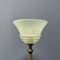 Brass Table Lamp with Mint Green Glass Hood, Image 3