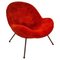 Egg Chair in Original Red Fabric by Fritz Neth, 1965, Image 1
