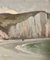 Henry Maurice Cahours, Petit Dalles Beach, Normandie, Frankreich, 1940er, Gouache, gerahmt 3