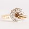 Vintage Yellow Gold and 14k White Gold with Brilliant Cut Diamond Ring, 1970s 8