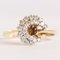 Vintage Yellow Gold and 14k White Gold with Brilliant Cut Diamond Ring, 1970s 1