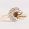 Vintage Yellow Gold and 14k White Gold with Brilliant Cut Diamond Ring, 1970s, Image 1