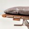 Norway Modern Brown Leather Wood Pouf Siesta attributed to Igmar Relling for Westnofa 1970s 7