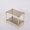 Italian Metal, Brass and Smoked Glass Coffee Table from Tommaso Barbi, 1970s 2