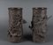 19th Century Chinese Roller Vases in Chocolate Patina Bronze with Dragons, Set of 2 4