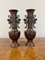 Japanese Twin Handle Bronze Vases, 1880s, Set of 2 6