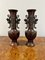 Japanese Twin Handle Bronze Vases, 1880s, Set of 2 1