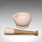 Small Antique Mortar and Pestle in Ceramic and Beech, 1900, Set of 2 5
