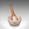 Small Antique Mortar and Pestle in Ceramic and Beech, 1900, Set of 2, Image 2