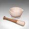 Small Antique Mortar and Pestle in Ceramic and Beech, 1900, Set of 2, Image 3