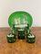 Victorian Green Dressing Table Set by Mary Gregory, 1860s, Set of 6 4