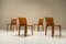 Italian Cab Chairs in Cognac Leather by Mario Bellini for Cassina, 1977, Set of 4 3