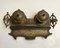 AntiqueFrench Cast Brass Double Inkwell, 1900s 2
