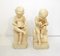 Sculptures of Children in Lacquered Plaster, 1800s, Set of 2 1