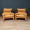 Vintage Italian Maralunga Armchairs in Leather in by Vico Magistretti, 1980, Set of 2, Image 8