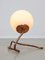 Lámpara de mesa orgánica vintage de cobre y opalino, Imagen 9
