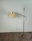 Vintage Stehlampe aus verchromtem Metall, Messing & Stoff, Italien, 1950er 1
