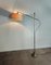 Vintage Floor Lamp Chrome-Plated Metal Brass and Fabric, Italy, 1950s 2
