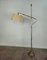 Vintage Floor Lamp Chrome-Plated Metal Brass and Fabric, Italy, 1950s 5