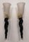 Murano Black and Cream Color Glass Wall Light, 1980, Set of 2, Image 9