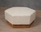 Mid-Century Hexagonal Central Bench in White Fabric, 1980 7