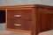 Mid-Century Italian Writing Desk in Walnut and Leather, 1950 2