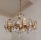 Vintage Ceiling Lamp with Gold-Plated Metal Frame and Crystal Glass Hanging, 1970s 3