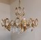 Vintage Ceiling Lamp with Gold-Plated Metal Frame and Crystal Glass Hanging, 1970s 4