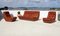 French Space Age Sofa and Armchairs in Fawn Leather by Jean Prévost, 1970, Set of 3, Image 22
