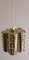 Vintage Ceiling Lamp with Brass Body and Glass Hanging, 1970s, Image 4